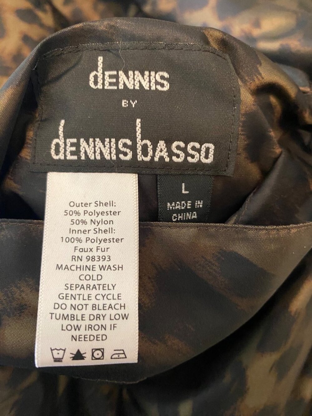 Dennis Basso Reversible Hooded Brown Faux Suede Leopard Coat Large - Picture 3 of 11